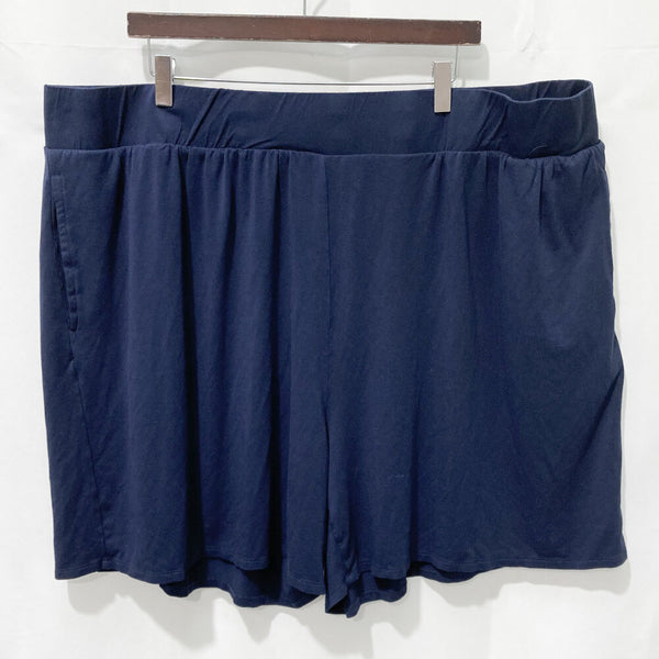 Avenue Stretch Jersey Shorts UK 20 Navy High Rise Relaxed Fit