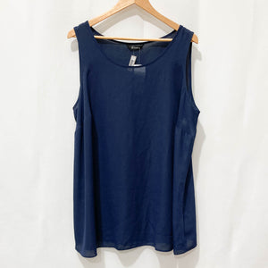 Evans Navy Scoop Neck Sleeveless Top UK 24