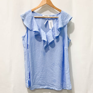 Evans Sky Blue Frill Vest Top UK14