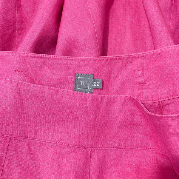 TU Pink Linen Flared Midi Skirt UK 22