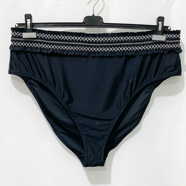 City Chic Black High Rise Shirred Waist Bikini Brief UK 20