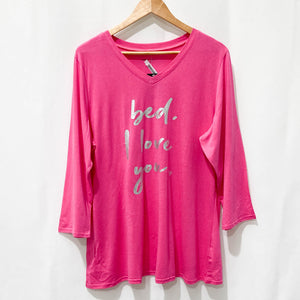 Avenue Pink V Neck Pyjama Top UK14/16