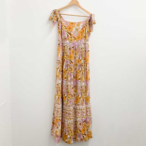 City Chic Retro Floral Print Tiered Maxi Dress UK14