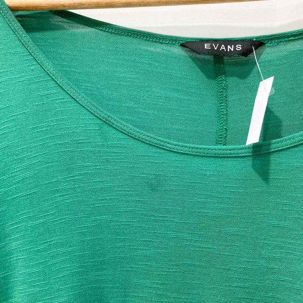 Evans Green Soft Slub Scoop Neck T-Shirt UK 26/28