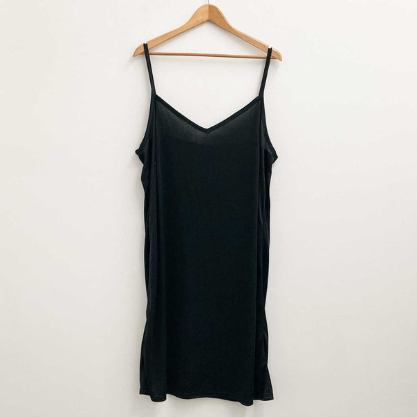 City Chic Black Knee Length Strappy Slip Dress UK 18