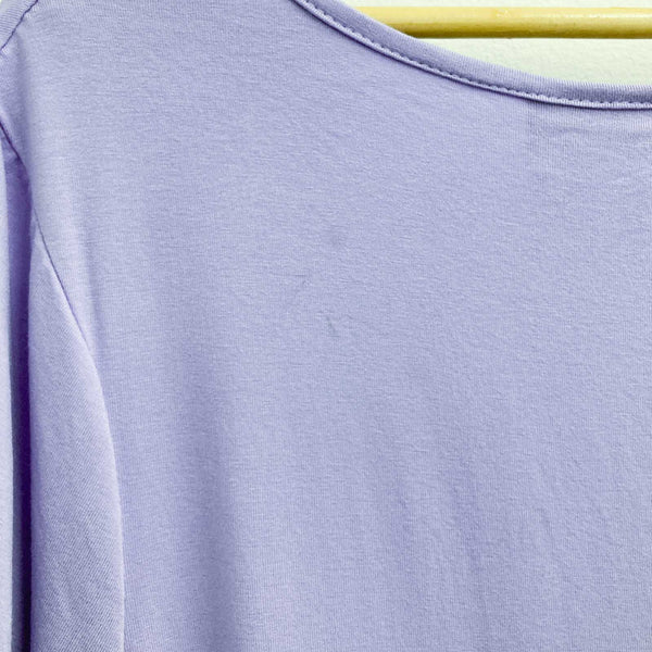 Evans Lilac Plain V-Neck Soft Stretch T-Shirt UK 18