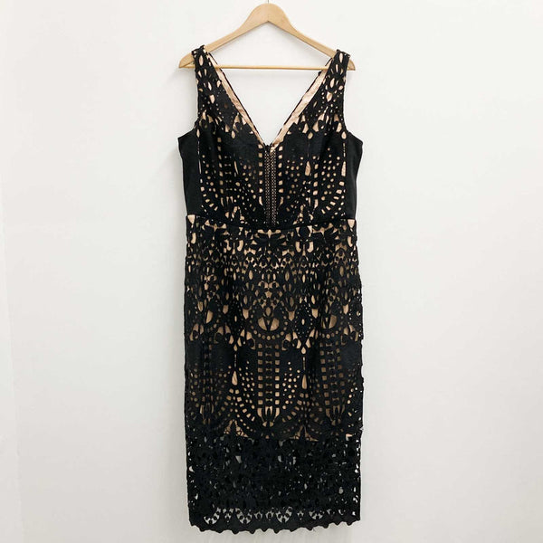 City Chic Black Lace Midi Dress