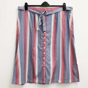 Lily Ella Red & Blue Striped A-Line Cotton Skirt UK 22