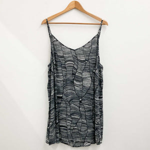 City Chic Black & Grey Print Strappy Cami Top UK 20