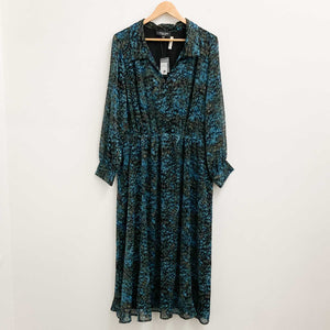 Arna York by City Chic Teal Print Midi Dress UK 20