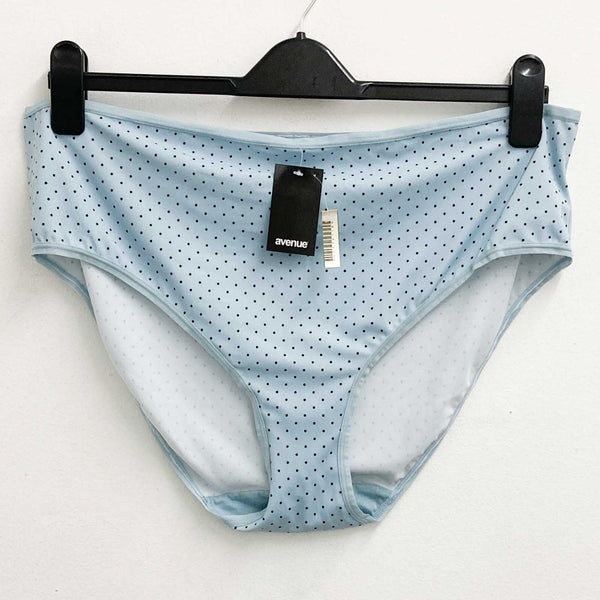 Avenue Powder Blue Spot Print Microfibre Hi Cut Briefs UK 26/28