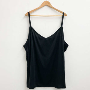 City Chic Black V-Neck Strappy Cami Vest Top UK 30/32