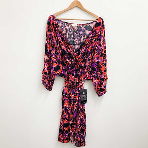 Loralette by City Chic Floral Print V-Neck Faux Wrap Dress UK 22/24