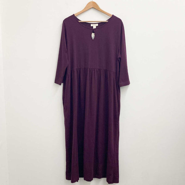 Loralette City Chic Midi Dress UK 18 Plum Cotton Jersey 