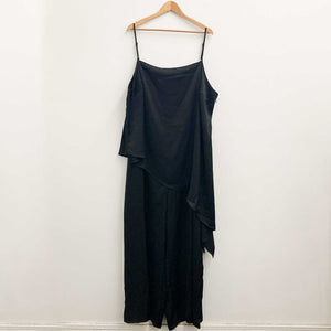 City Chic Black Draped Detail Sleeveless Jumpsuit UK 24