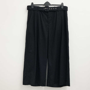 City Chic Black Linen Blend Wide Leg Cropped Trousers UK 18