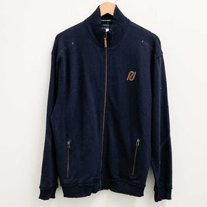 River Island Navy Zip Front Cotton Sweatshirt Jacket Size L