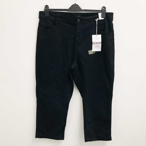 Evans Black Cropped Denim Jeans UK 22