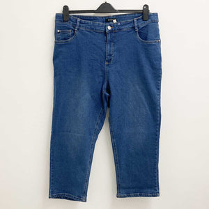 Evans Mid Wash Denim Cropped Jeans UK 22