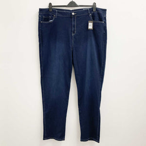 Avenue Dark Wash Butter Denim Straight Leg Jeans UK 26 Tall