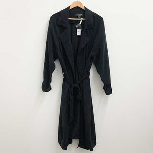 Arna York by City Chic Black Belted Duster Coat UK 22