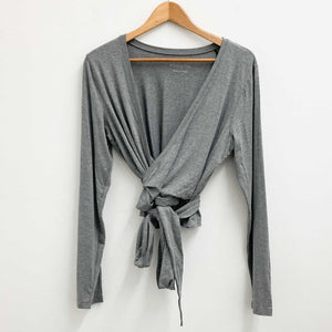Asquith Grey Soft Stretch Calm Long Sleeve Wrap Yoga Top XL