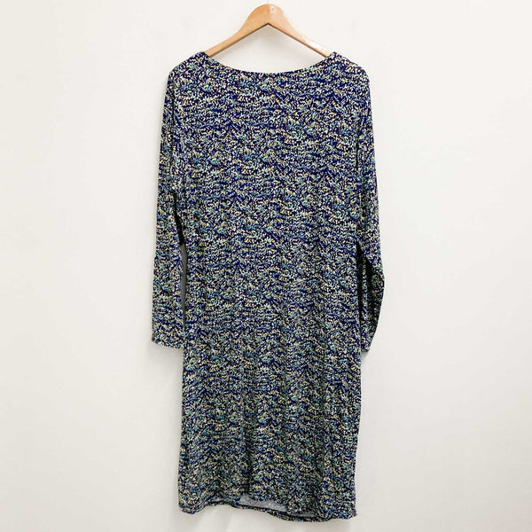 Lily Ella Dress UK 22 Navy Printed Long Sleeve Stretch Jersey 