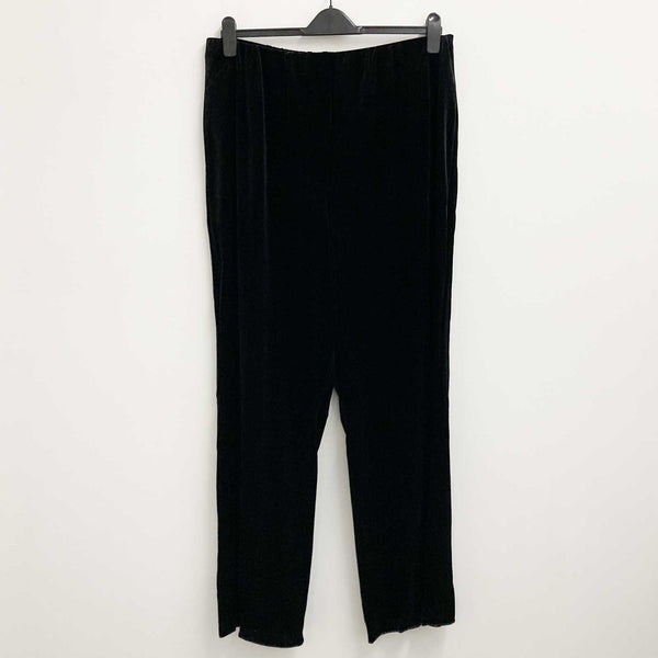 Lily Ella Trousers UK 20 Black Velvet Relaxed Wide Leg