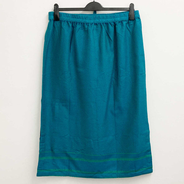 Lily Ella Skirt UK 18 Blue & Green Woven Patterned Midi 