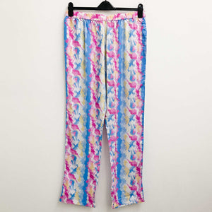 Lily Ella Trousers UK 18 Painterly Print Lightweight Straight Leg Pull On