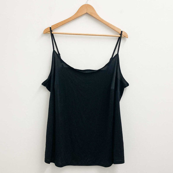 3 x Evans Black Strappy Cami Vest Tops UK 22