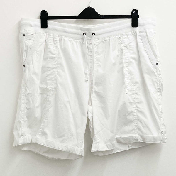 Evans White Cotton Relaxed Casual Shorts UK 22