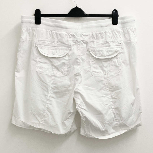 Evans White Cotton Relaxed Casual Shorts UK 22