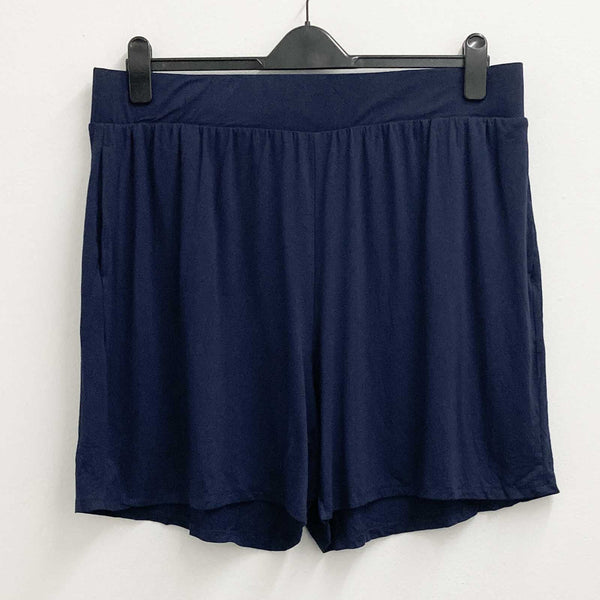 Avenue Stretch Jersey Shorts UK 20 Navy High Rise Relaxed Fit