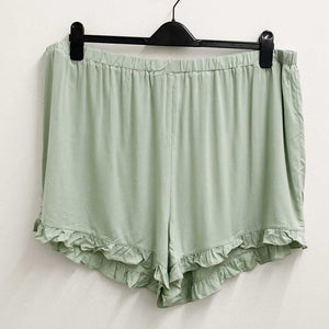 City Chic PJ Shorts UK 20 Green Frill Trim 