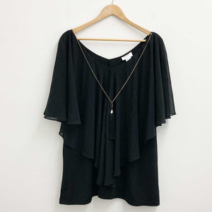 Avenue Black Overlay Necklace Top UK 26/28