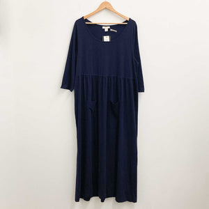 Loralette by City Chic Navy Plain 3/4 Sleeve Jersey Midi Dress UK 18