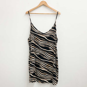 City Chic Black & Brown Striped Cami Top UK 24