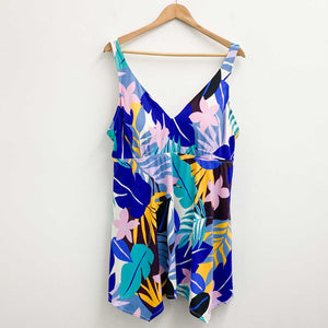 Avenue Swim Dress UK 22 Abstract Print Sharkbite Hem 