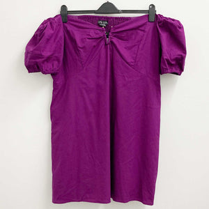 City Chic Purple Off-Shoulder Linen Blend Mini Dress UK 20