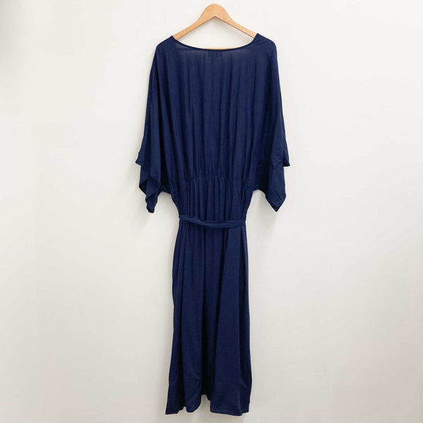 Loralette City Chic Maxi Dress UK 26/28 Navy Faux Wrap V-Neck