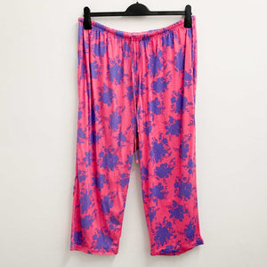 Avenue Pink & Purple Floral Print Capri Sleep Pants UK 18/20