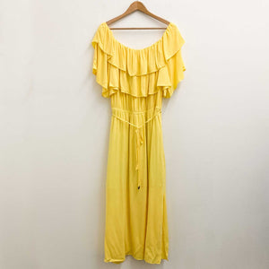 City Chic Yellow Off-Shoulder Maxi Dress UK 18