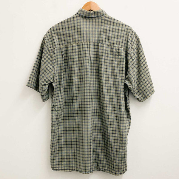 North Field Shirt Large Brown Check Cotton Short Sleeve