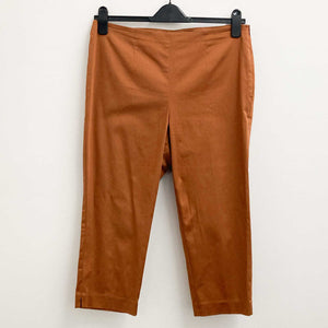 M&S Collection Trousers UK 14 Short Cinnamon Brown Cropped 