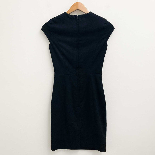 H&M Dress Size 32 UK 6 Black Short Cap Sleeve Pencil