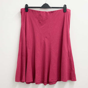 BHS Skirt UK 22 Fuchsia Pink Linen Blend Flared Midi