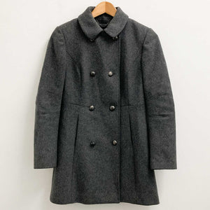 Jack Wills Coat Size 10 Grey Wool Blend Military A-Line