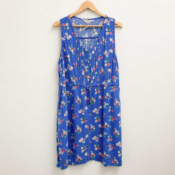 BHS Authentic Dress Size 18 Blue Floral Print Sleeveless 