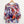 Dash Top Size 18 Multicoloured Print Sheer 3/4 Sleeve V-Neck